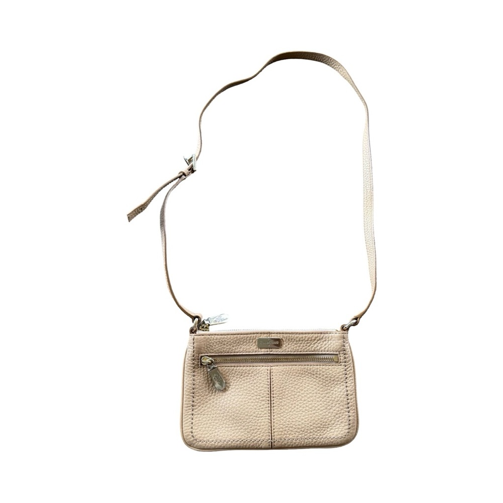 Cole Haan Pebbled Leather Crossbody Bag Beige Neutral Minimalist